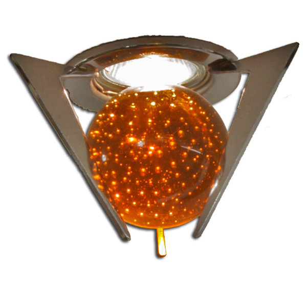 tlb1125 Bürolampe Triztan GE, EINBAU-Downlight Triztan, 12V/max. 35W, GU5,3/GX5,3, Chrome, Glaskugel GELB