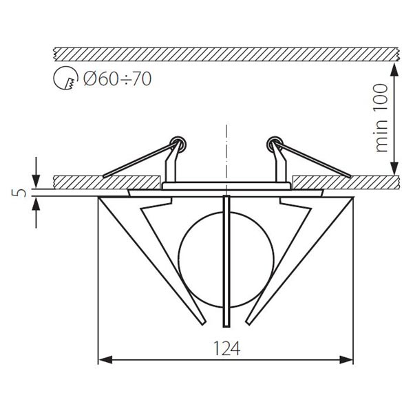 tlb1125_1 Bürobeleuchtung Triztan GE, EINBAU-Downlight Triztan, 12V/max. 35W, GU5,3/GX5,3, Chrome, Glaskugel GELB