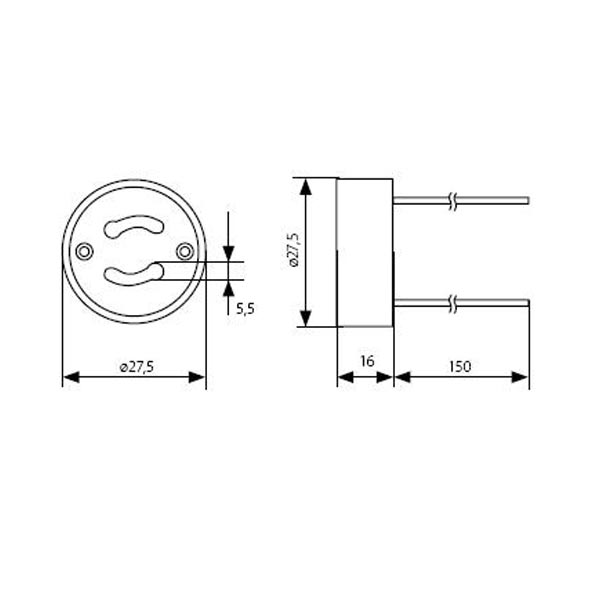 tlb1169_1 Büroleuchte GU10-Fassung, Fassung mit Drähten, GU10 max. 50W, 230V